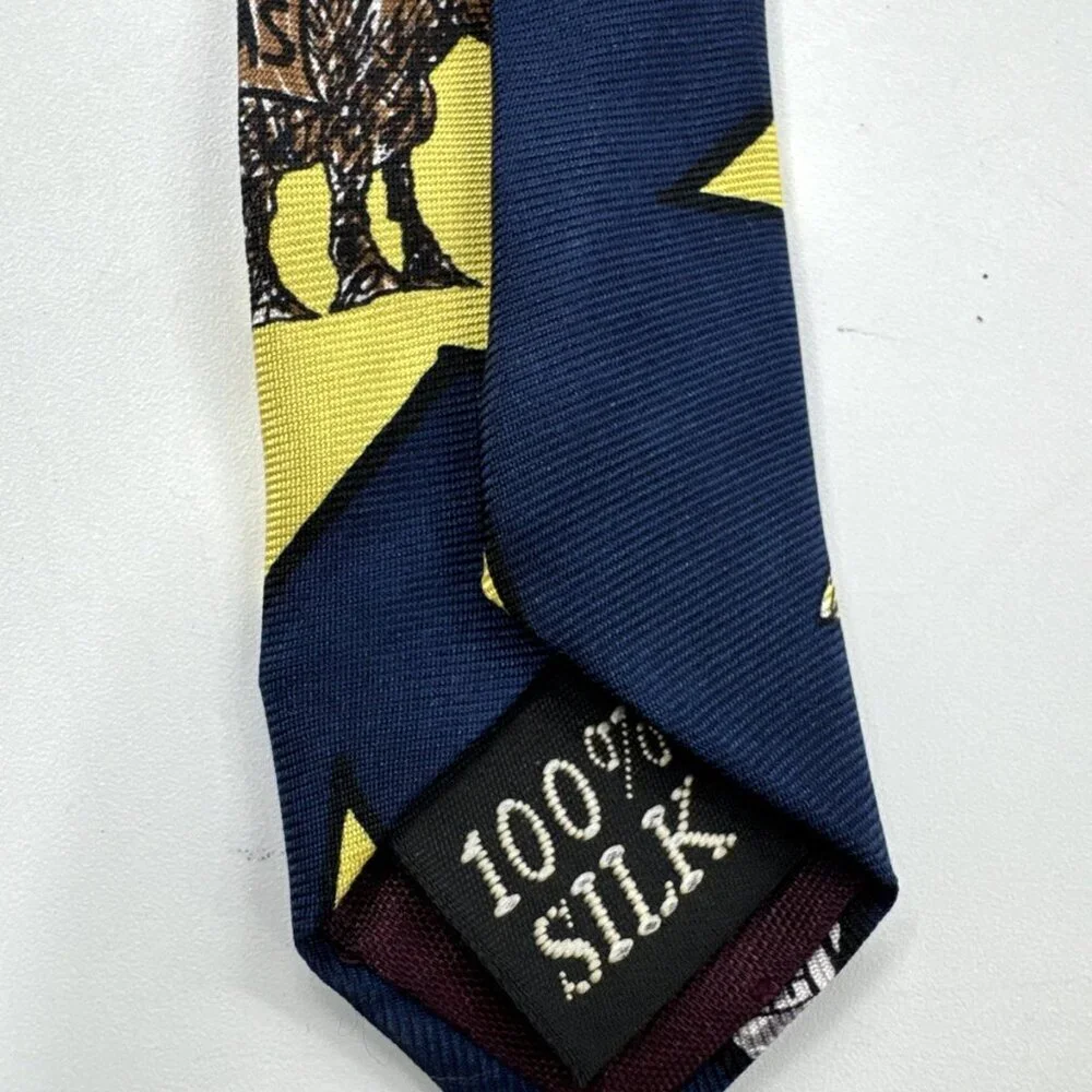 Democratic Political Tie Silk Mike Luckovich Bill Clinton Democrat Saxophone 90s